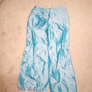 EUC Buggirl size 7 30 inch waist raver parachute pants turquoise blue
